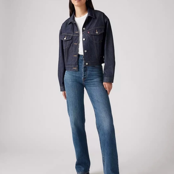 Levi's Ribcage Straight Blue Jeans - Picture 6 of 12